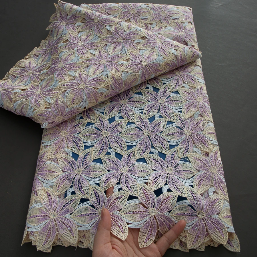 Nigerianischer Kordel-Guipure- – Guipure Lace Panel Bewertung und Preis