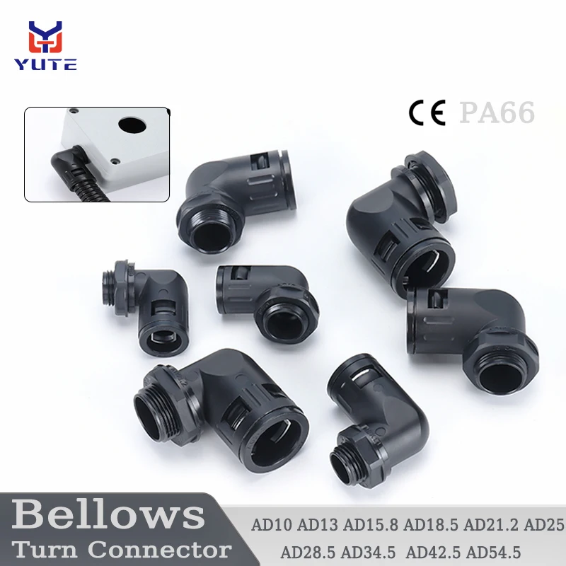 Bellows L-shaped bend joint connector