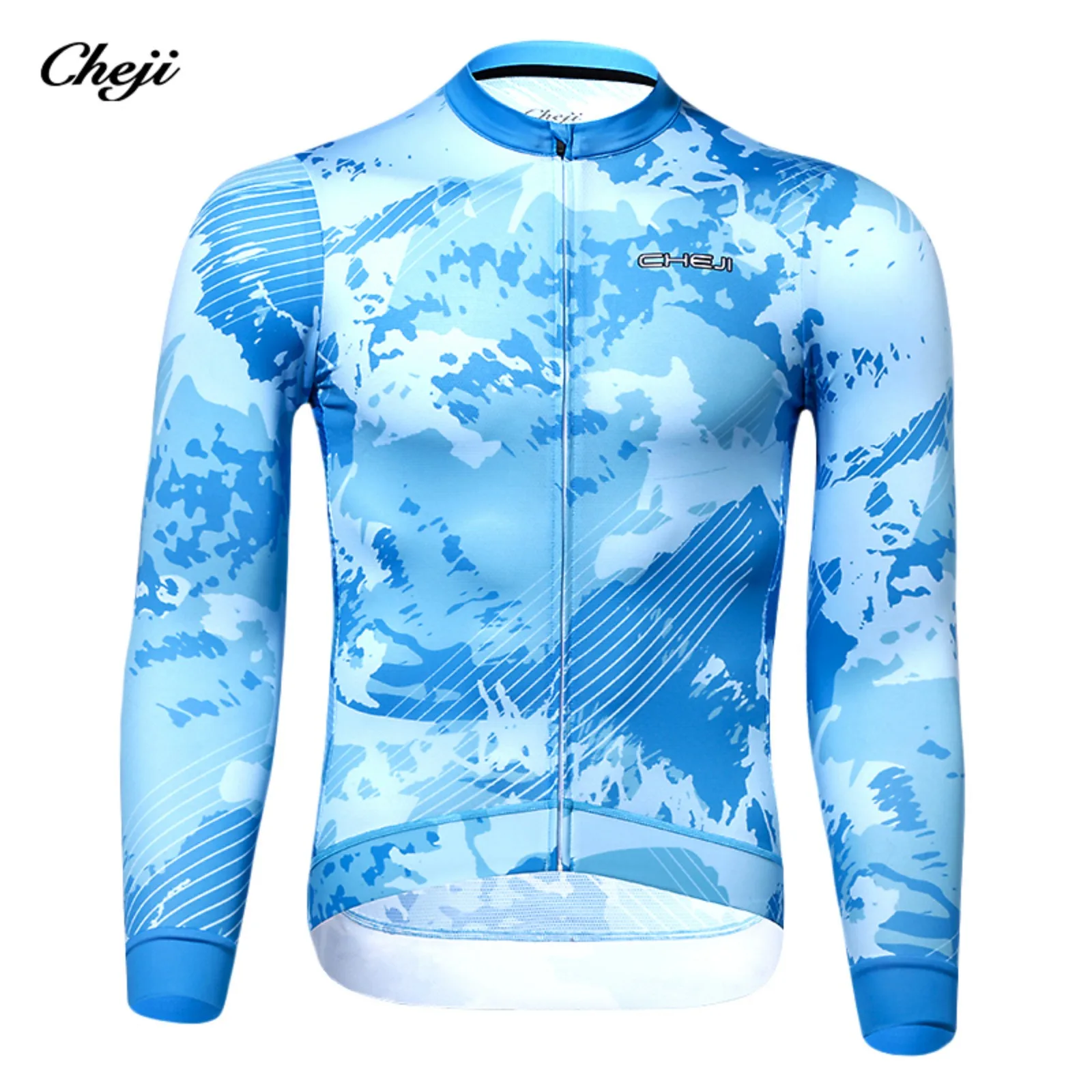 CHEJI Autumn Cycling Jerseys Long Sleeves Full-zips Clothing Riding Bike Sports for Men Breathable Slim Cycling Equipment 2024