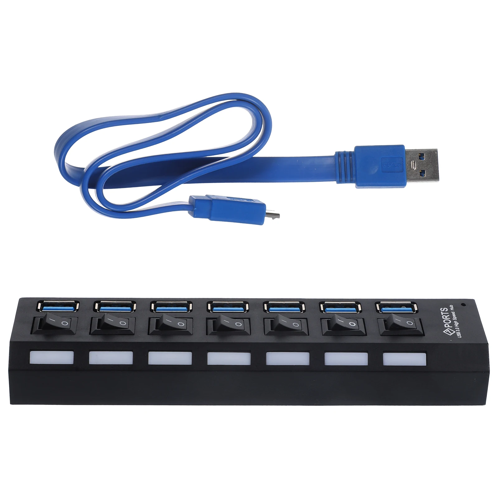 

7-портовый USB-концентратор с питанием 3.0, разветвитель со светодиодной подсветкой и возможностью горячей замены, индивидуальный USB-концентратор для ноутбука