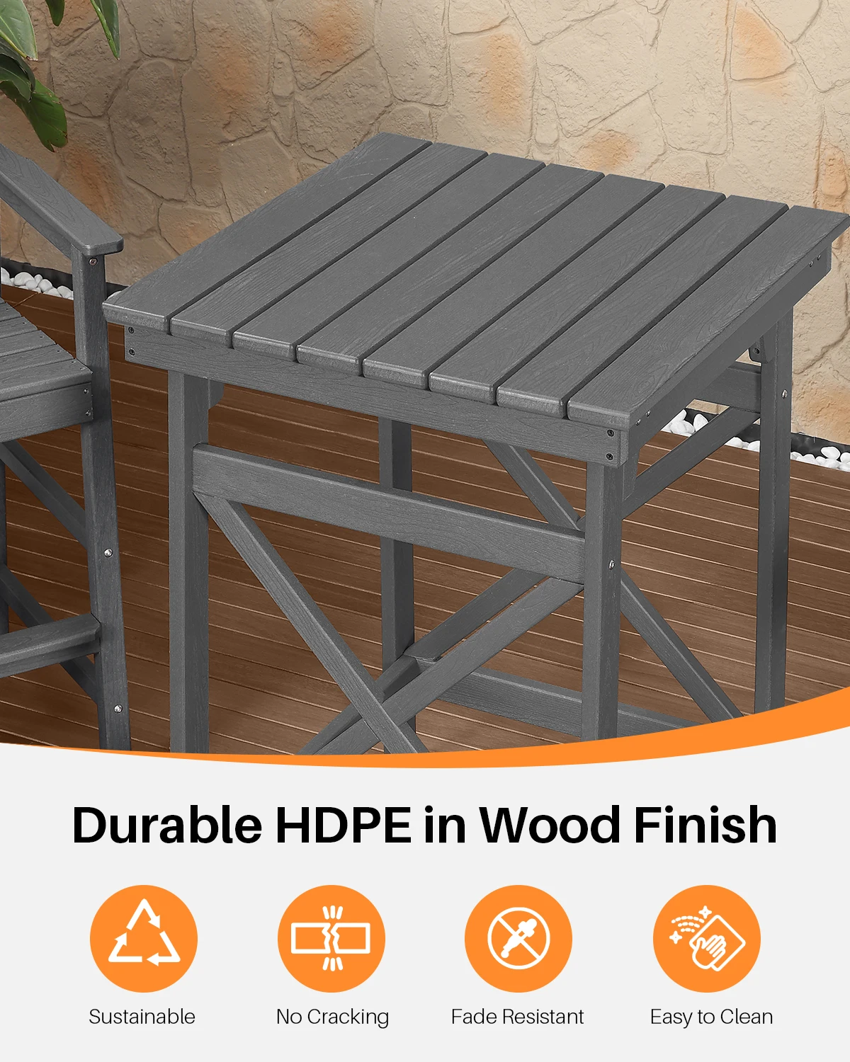 3 قطعة مجموعة بار حمام السباحة المريحة في الهواء الطلق 1 طاولة صرف شرائحية 2 مقعد مع مسند للقدمين للاستخدام في الفناء أو المستودعات