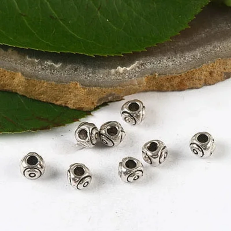 

40pcs Tibetan Silver Round Circles Patterns Spacer Beads H2829 Beads for Jewelry Making