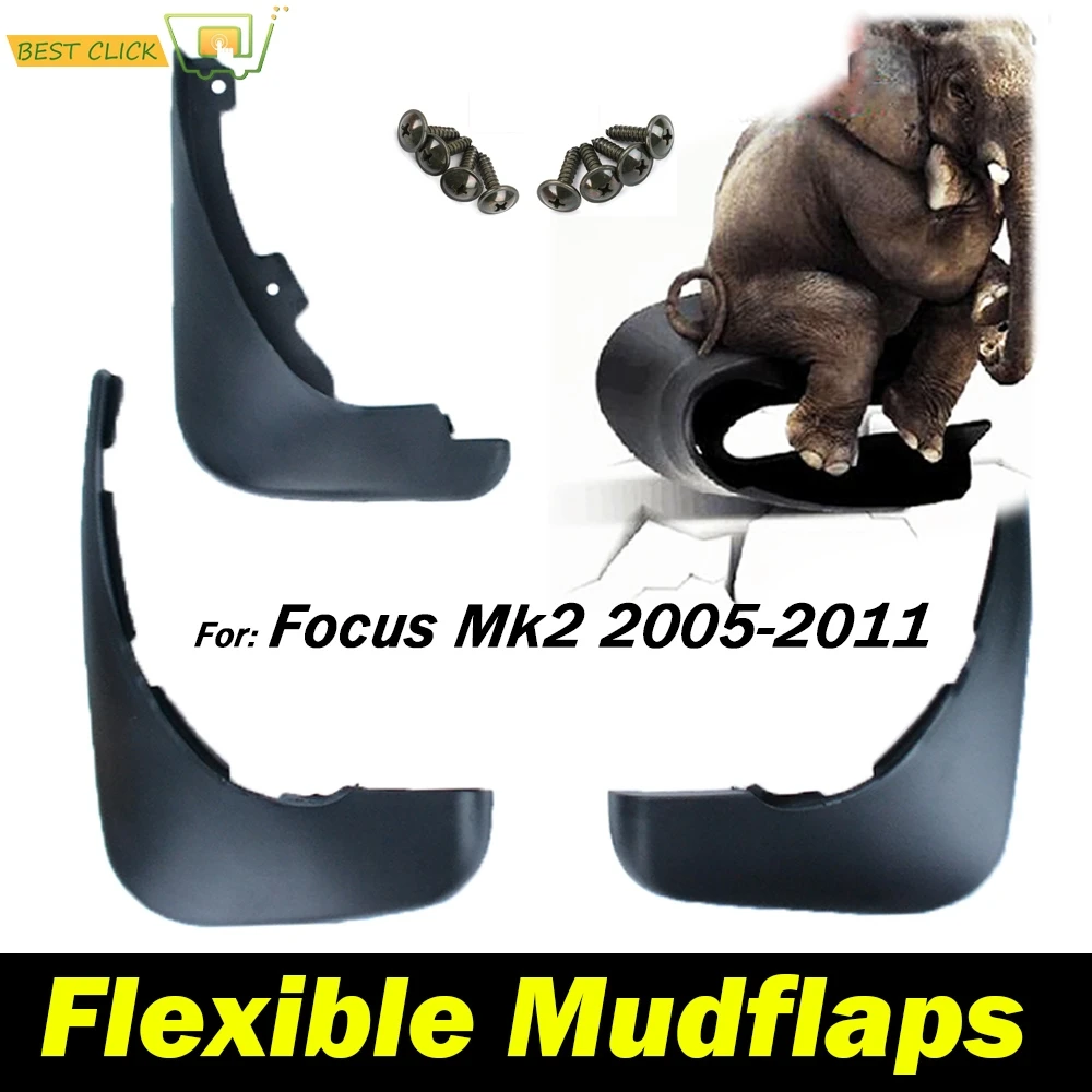 For Ford Focus 2 Mk2 Mk2.5 Saloon Sedan 2005 - 2011 Mudflaps Mud Flap Splash Guards Front Rear Fender 2006 2007 2008 2009 2010