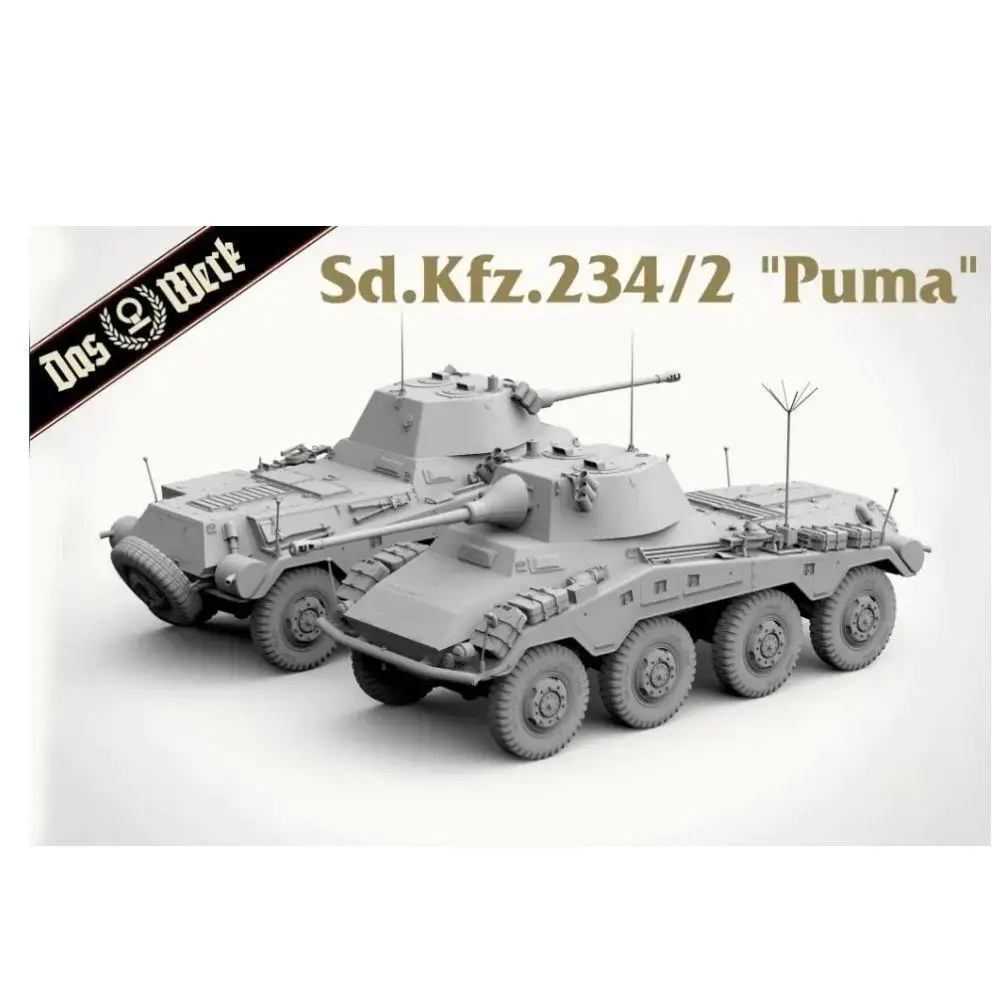 DAS WERK DW16006 1/16 스케일 Sd.Kfz. 234/2 푸마 중장갑 차량 모델 키트