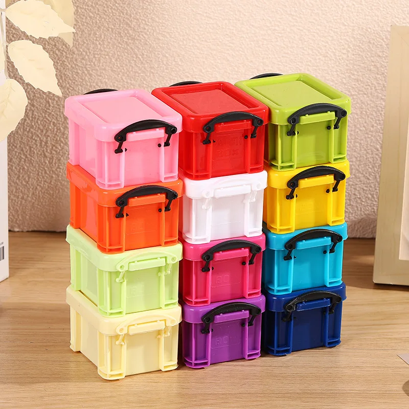 Small Desktop Storage Box Mini Lock Buckle Stationery Cosmetics Storage Box Extra Small Desktop Storage Box