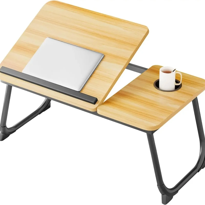

Lazy Table Portable Foldable Bed Table Height Adjustable Computer Desk with Cup Holder for Bed Office