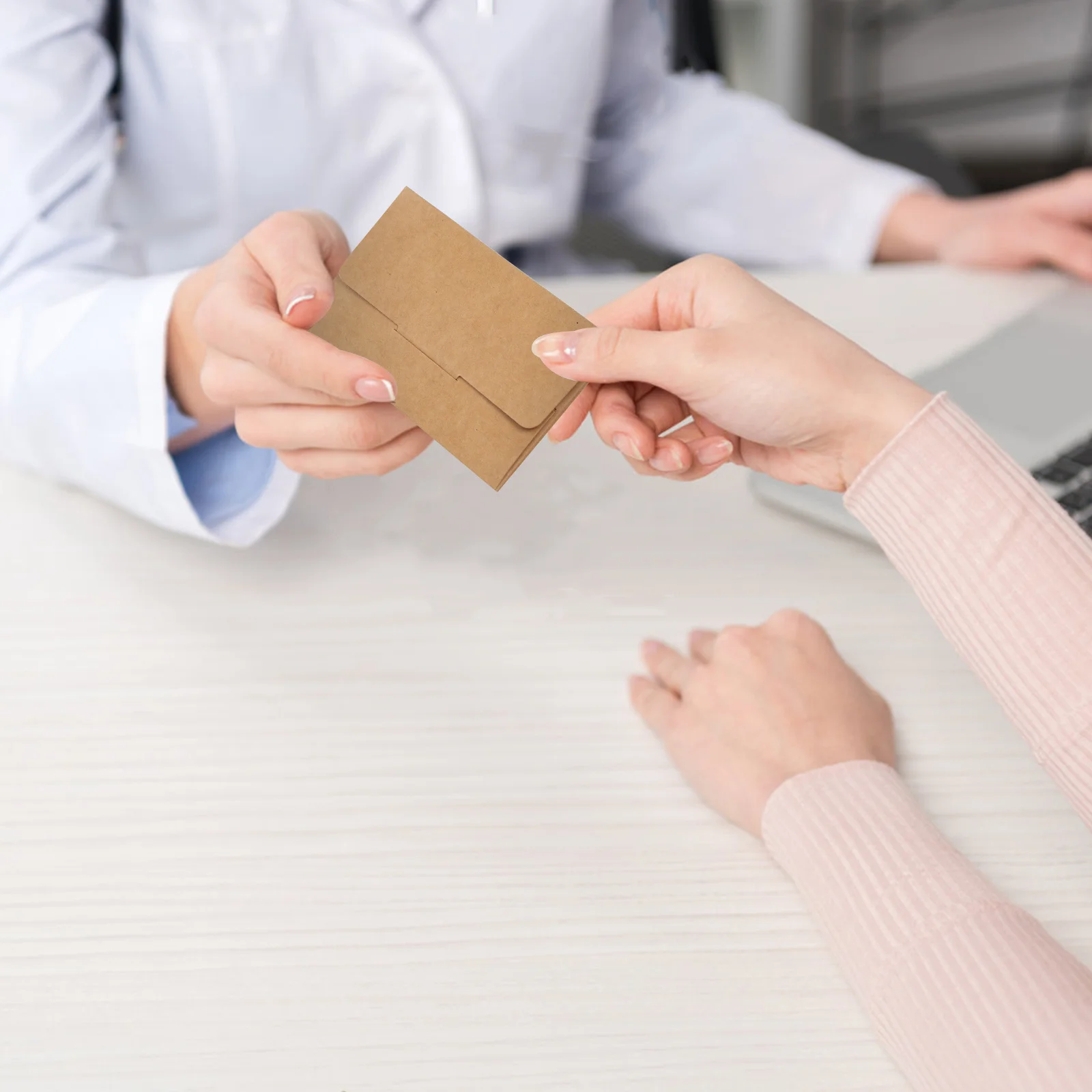 

30pcs Business Card Holder Box Desktop Organizer Cards Storage Box For Office Home Use Kraft Paper Card Holder Smooth Polishing