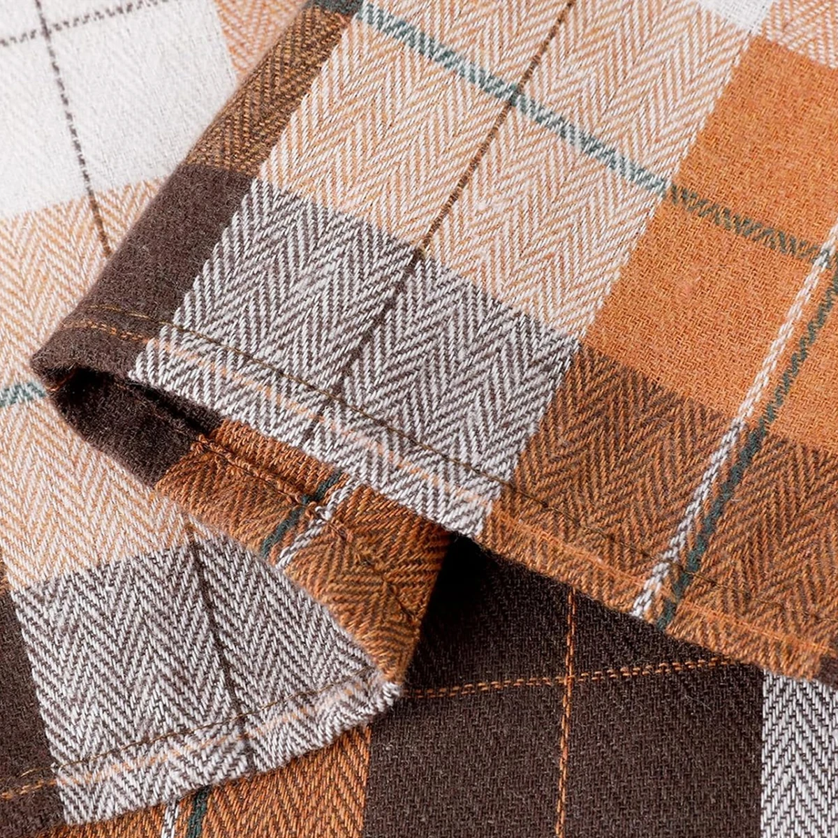 مفرش طاولة مستطيل منقوش مربع للخريف للهالوين لعيد الشكر باللون البني للمطعم والمطبخ والحفلات والديكور اليومي