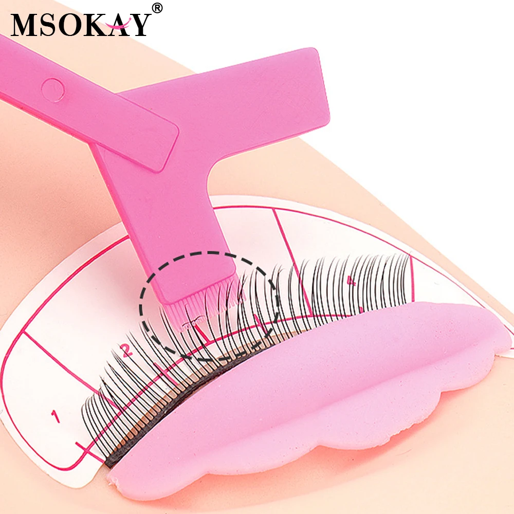 Reusable Eyelash Perming Rods Silicone Perm Pad Y Lash Brush Curler Applicator Eye Lashes Lifting Tools Makeup Heart Case Kit