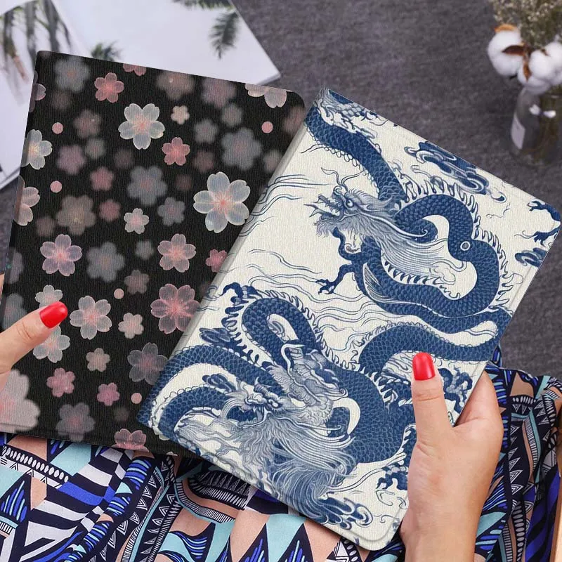 

Чехол для планшета с синим узором в виде китайского дракона для Lenovo Xiaoxin Legion Pad Tab Pro GT Y700 Gen4 2 11 P11 M10 K10 3rd Plus Gen Gift