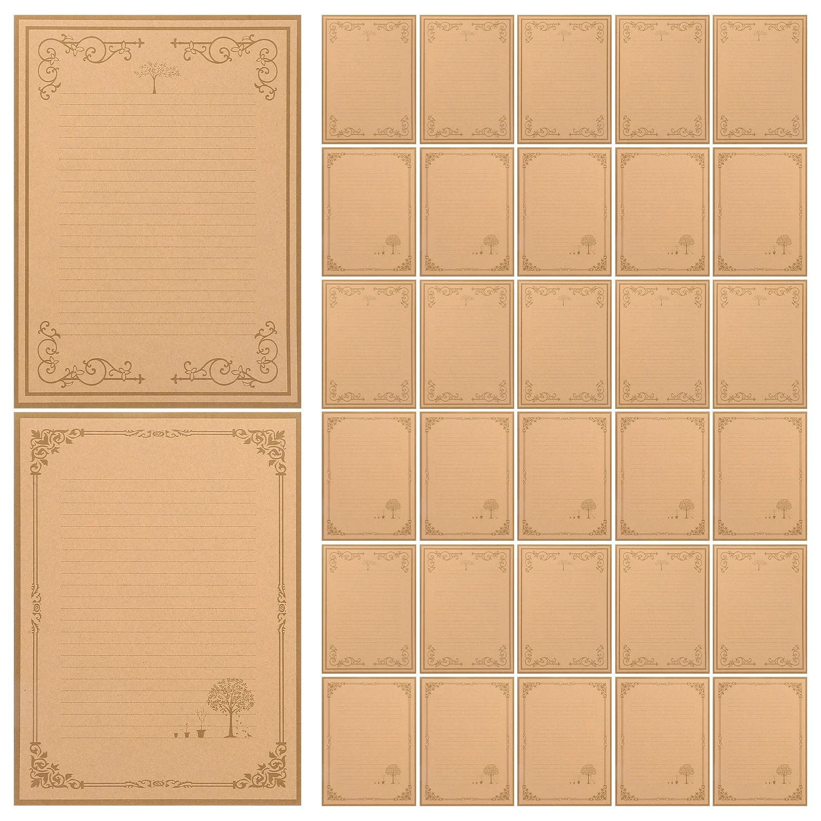 

80Pcs Vintage Stationery Letter Paper Retro Style Smooth Writing Paper for Poems Invitations Greeting Cards Vintage Style Letter