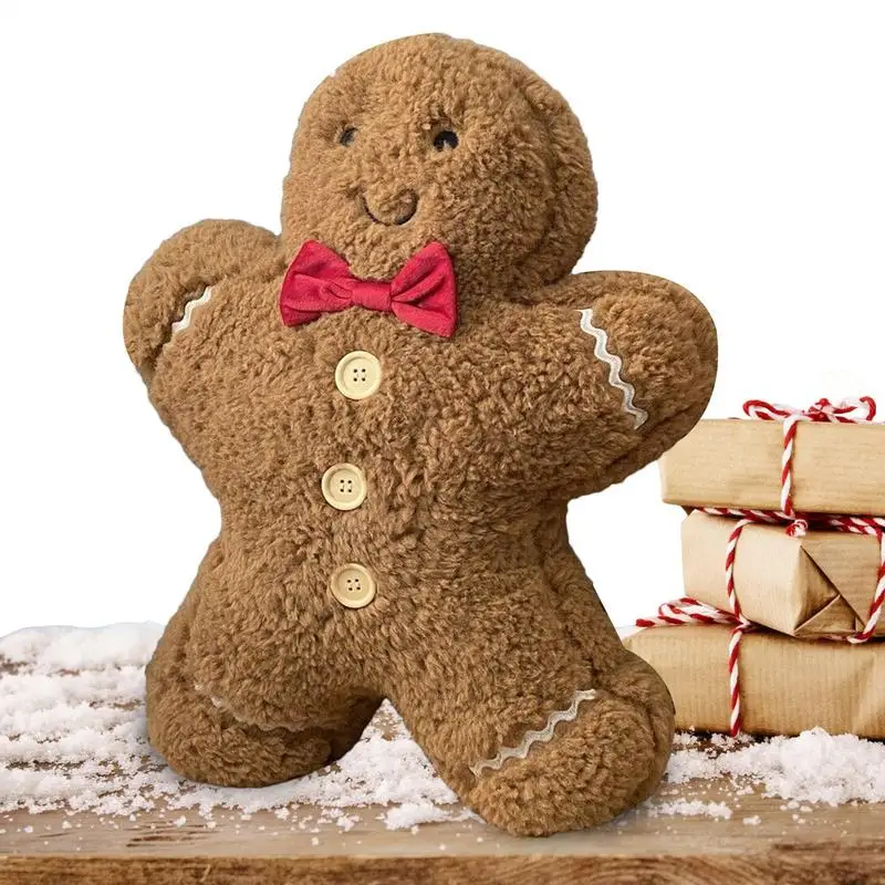 عيد الميلاد الزنجبيل رجل إمرأة ألعاب من نسيج مخملي الإبداعية الزنجبيل وسادة لطيف وسادة لينة رمي وسادة لهدايا عيد الميلاد 40 سنتيمتر #2