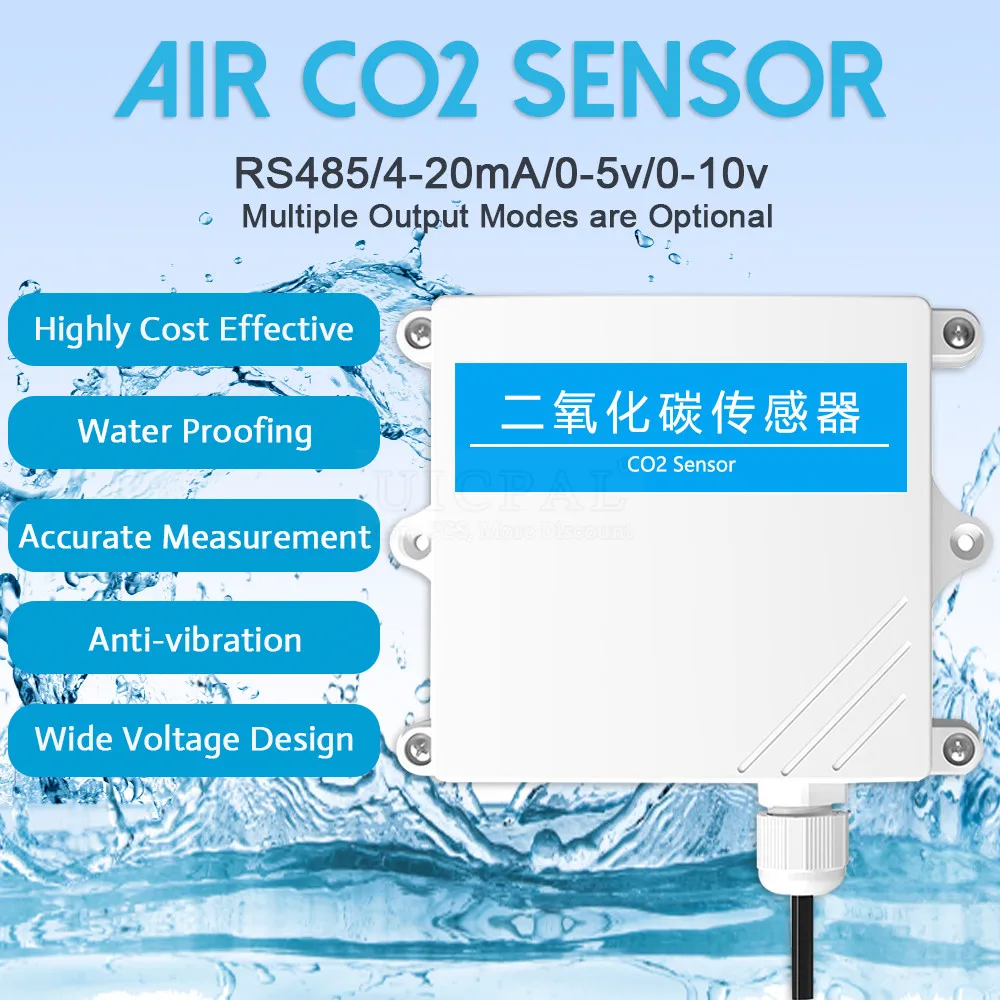 

CO2 Sensor RS485 4-20mA 0-5V 0-10V Output High Precision Gas Concentration Detector CO2 Transmitters Sensors Gas Detection