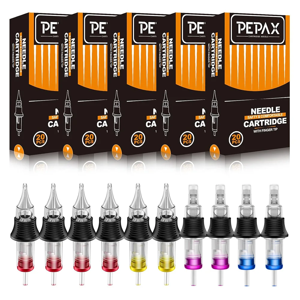

100/80/60/20 шт. иглы для картриджей для татуировки PEPAX силиконовые одноразовые стерилизованные картриджи иглы для татуировки RL RS RM M1 иглы для татуировки