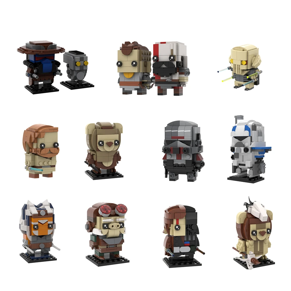 Space War Boba Figure BrickHeadz Building Block Kit MOC-65926 Anime Movie Character Soldier Kratos Atreus Model DIY Kid Toy