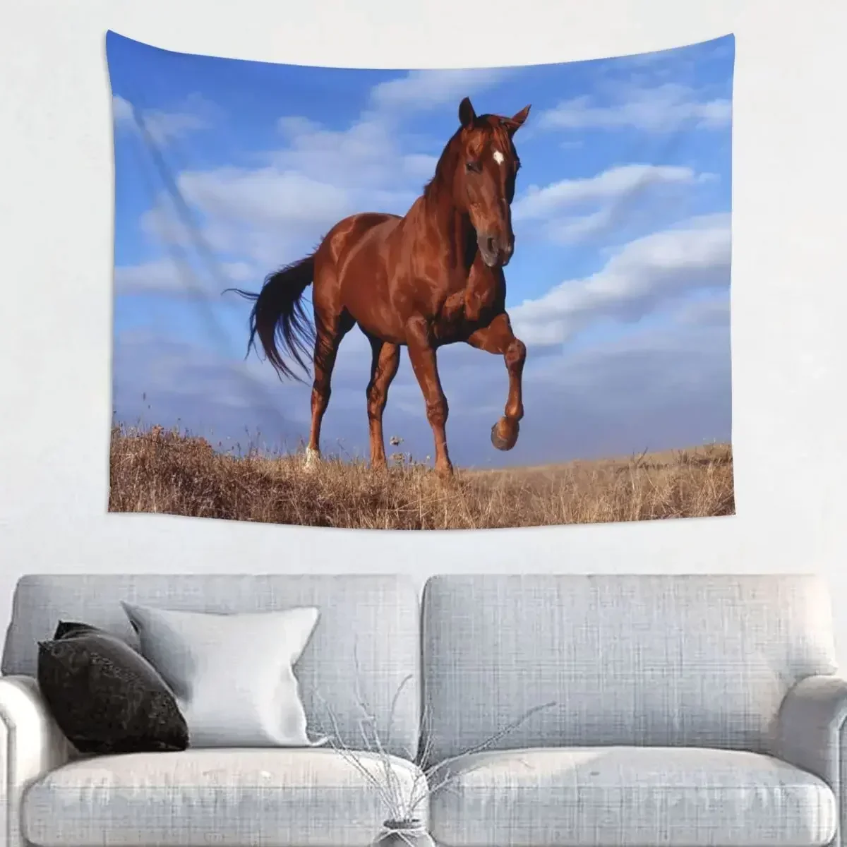 

Beautiful Brown Horse Animal Tapestry Hippie Fabric Wall Hanging Horses Lovers Room Decor Yoga Mat Psychedelic Blanket