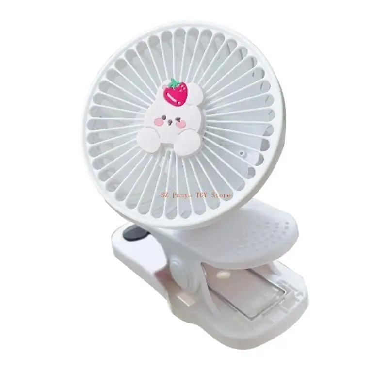 

96GC Pram Fan Baby Strollers Cooling Fan, Soft Wind Easy to Attach Lovely Animal Pattern Shaped Accessory for Toddlers