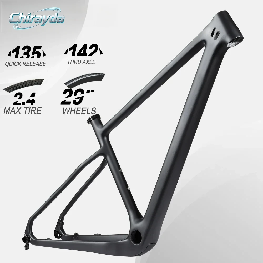 

Chirayda T1000 Toray Carbon Fiber MTB Frame 29er PF30 Disc Brake Matte or Glossy Hardtail Mountain Bike Frameset 142/135mm DIY