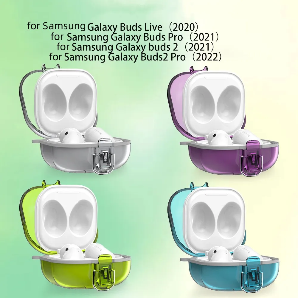 Прозрачный чехол для Samsung Galaxy Buds 2 Pro/Buds 2/Buds Live, прозрачный протектор buds2 с ремешком для buds pro