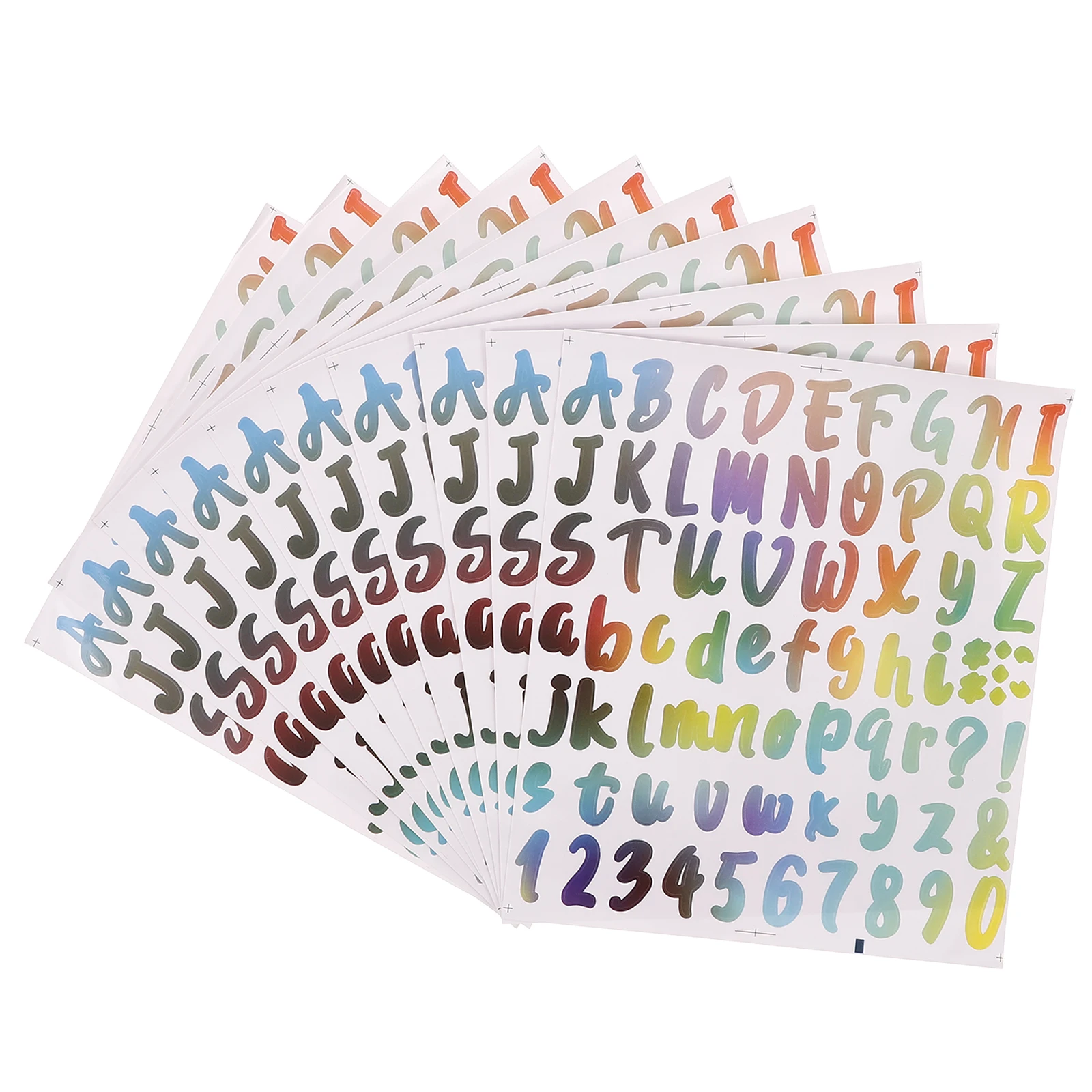 

10pcs Colorful Waterproof Stickers Mailbox Vinyl Tags Scrapbooking Folders Numbers Letters Creative Holographic