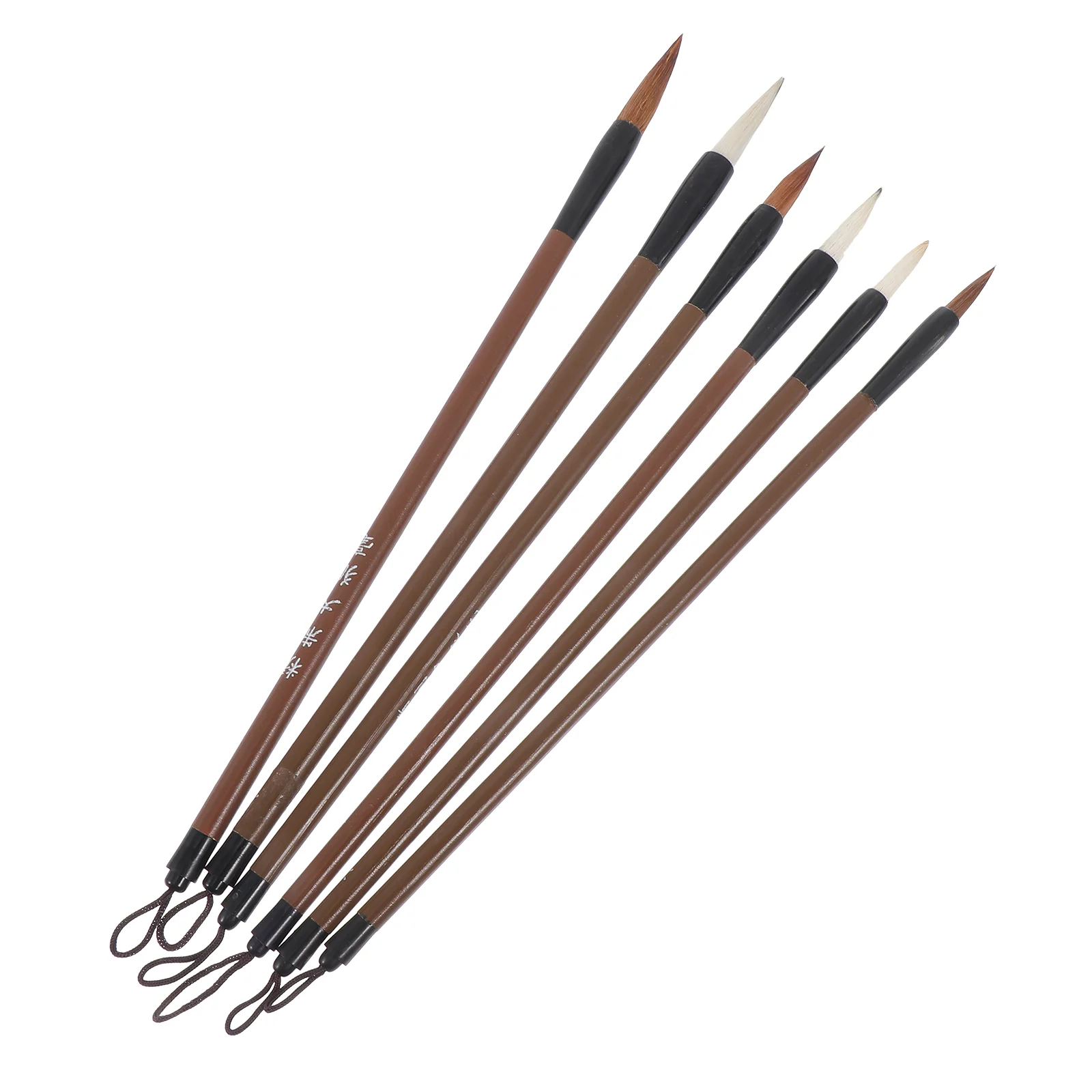 

6 Pcs Mix Paint Brush Writing Student Paintbrushes Ink Pens Chinese Calligraphy Plastic Stationery Portable