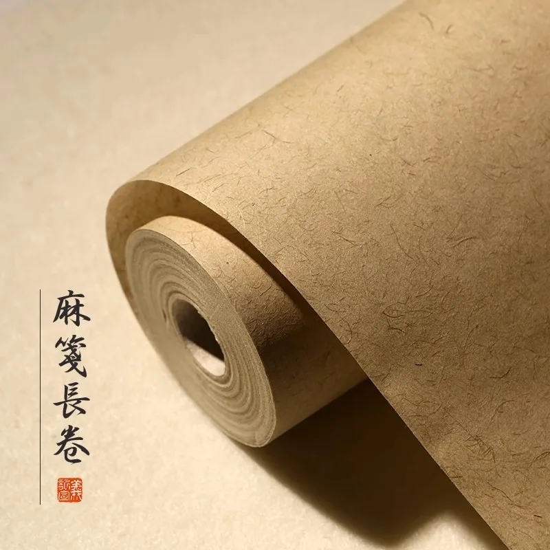 Ancient Style Shanma Jian Scroll Paper - Semi-Processed Xuan Paper for Chinese Calligraphy & Ink Painting