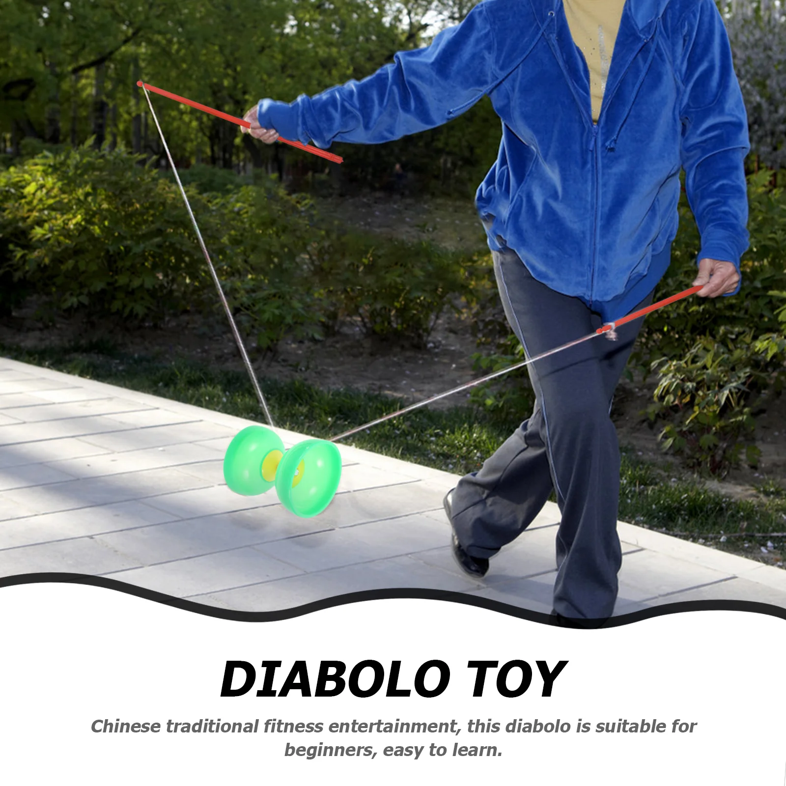 1 ชุด Juggling Diabolo ตลกแบบดั้งเดิมของเล่นเด็กจีน YO-yO String กระเป๋าแบริ่ง Diabolo จีน Yoyo ฟิตเนสกลางแจ้งเครื่องมือ