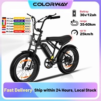 COLORWAY Electric Bikes,20'' Off-Road EBike with 4.0 Fat Tire,250W Motor and 36V 12Ah Battery, 7-Speed City Bike, Elecrtic Bicyc