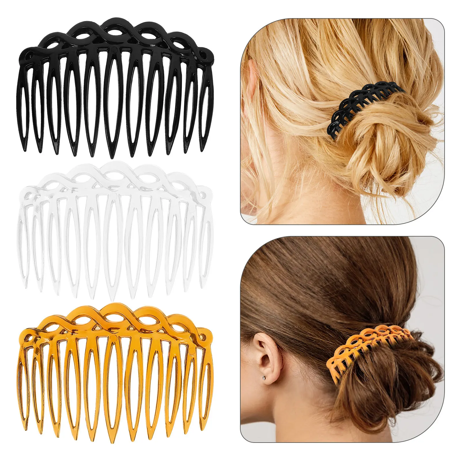 

Набор из 12 ретро-гребней для волос: мягкие, гибкие пластиковые расчески для женщин и девушек, портативные, элегантные аксессуары для укладки и декора волос