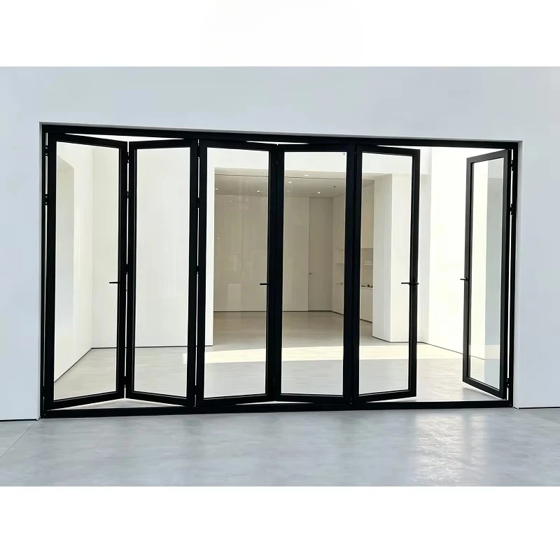 Slim Narrow Frame Aluminum Bi Fold Doors Thermal Break Large Opening Aluminium Folding Patio Doors Patio Bi Fold Doors