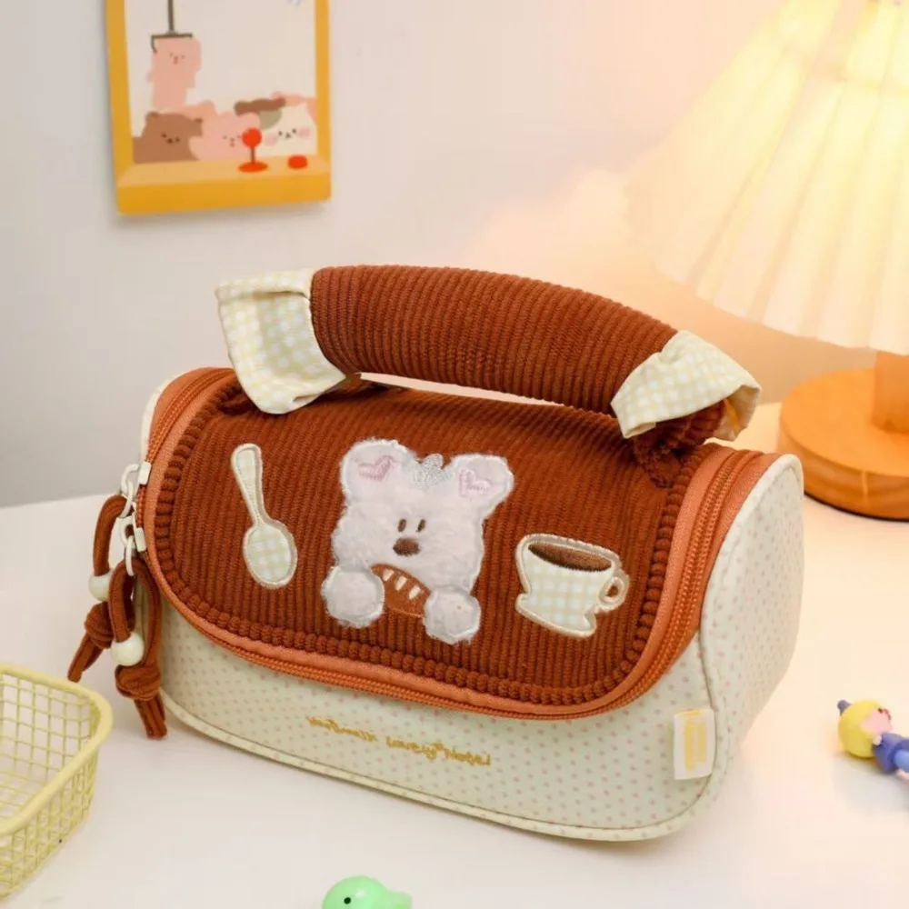 Portable Dopamine Color Pencil Case Multi-functional Large-capacity Stationery Pouch Stationery Storage Bag Back To School Gift