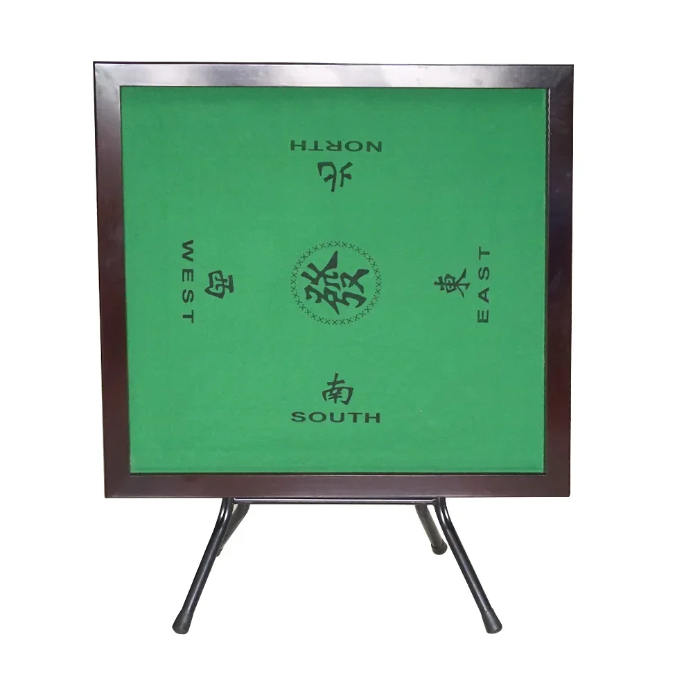 Factory customized foldable metal table legs simple mahjong table non-automatic green desktop folding mahjong table