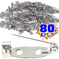 40/80pcs Metal Brooch Base Pins DIY Making Jewelry Back Safety Holder Findings Stainless Steel Components Needles 20/25/30/35mm