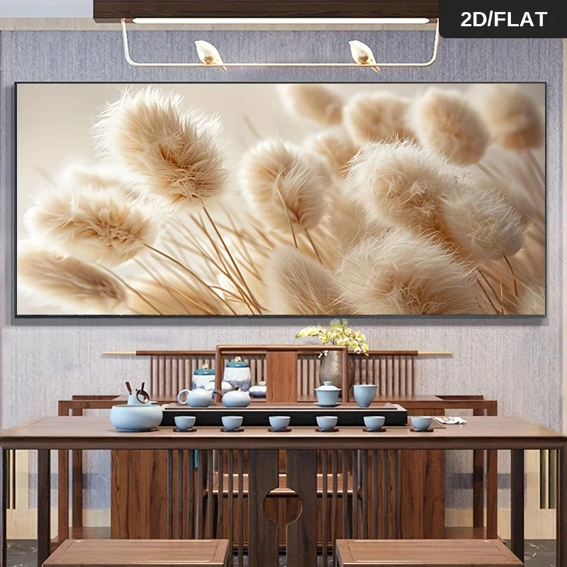 

1pc Frameless Modern Abstract Fluffy Pampas Grass Canvas Art Wall Decor for Living Room, Bedroom, Dining Room Wall Artwork