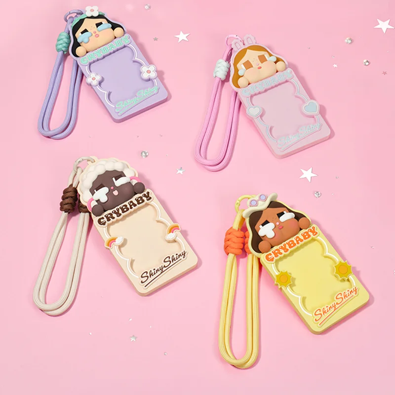 POP MART Crybaby Shiny Shiny Series Blindbox Crybaby Anhänger/Plüsch Schwarz/Rosa Puppe Niedliche Kopfhörerhülle Handykarte Überraschungsgeschenk
