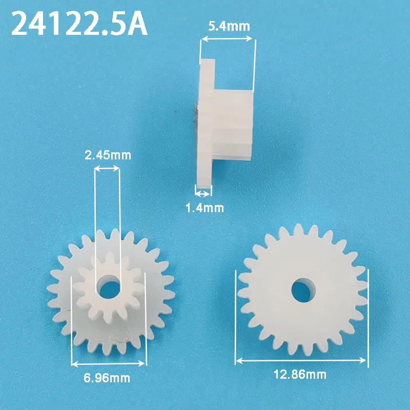 24122.5A 0.5M Gear 13mm Diameter 24 Teeth 12 Teeth POM Plastic Pinion 2.5MM Motor Shaft Toy Parts Wheels 24+12T