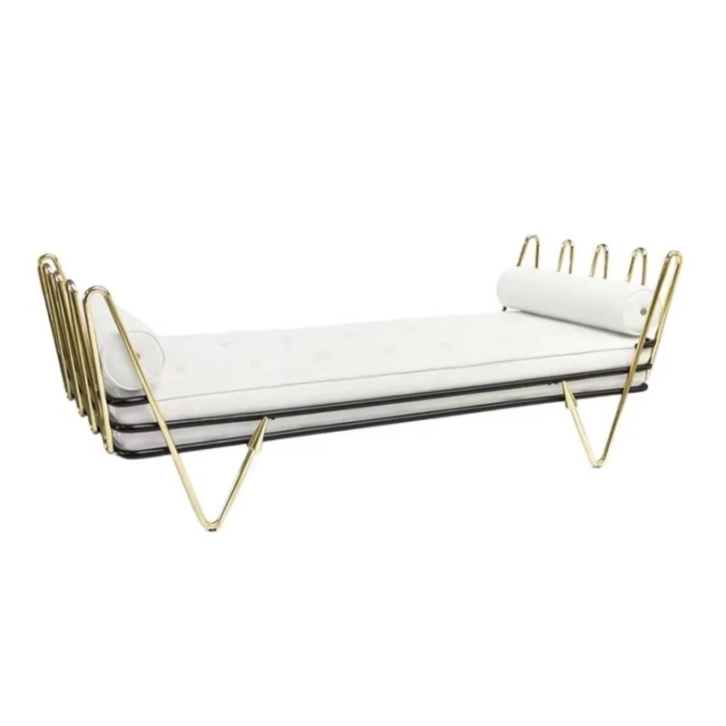 Modern minimalist leather white rectangular bed stool bedroom furniture
