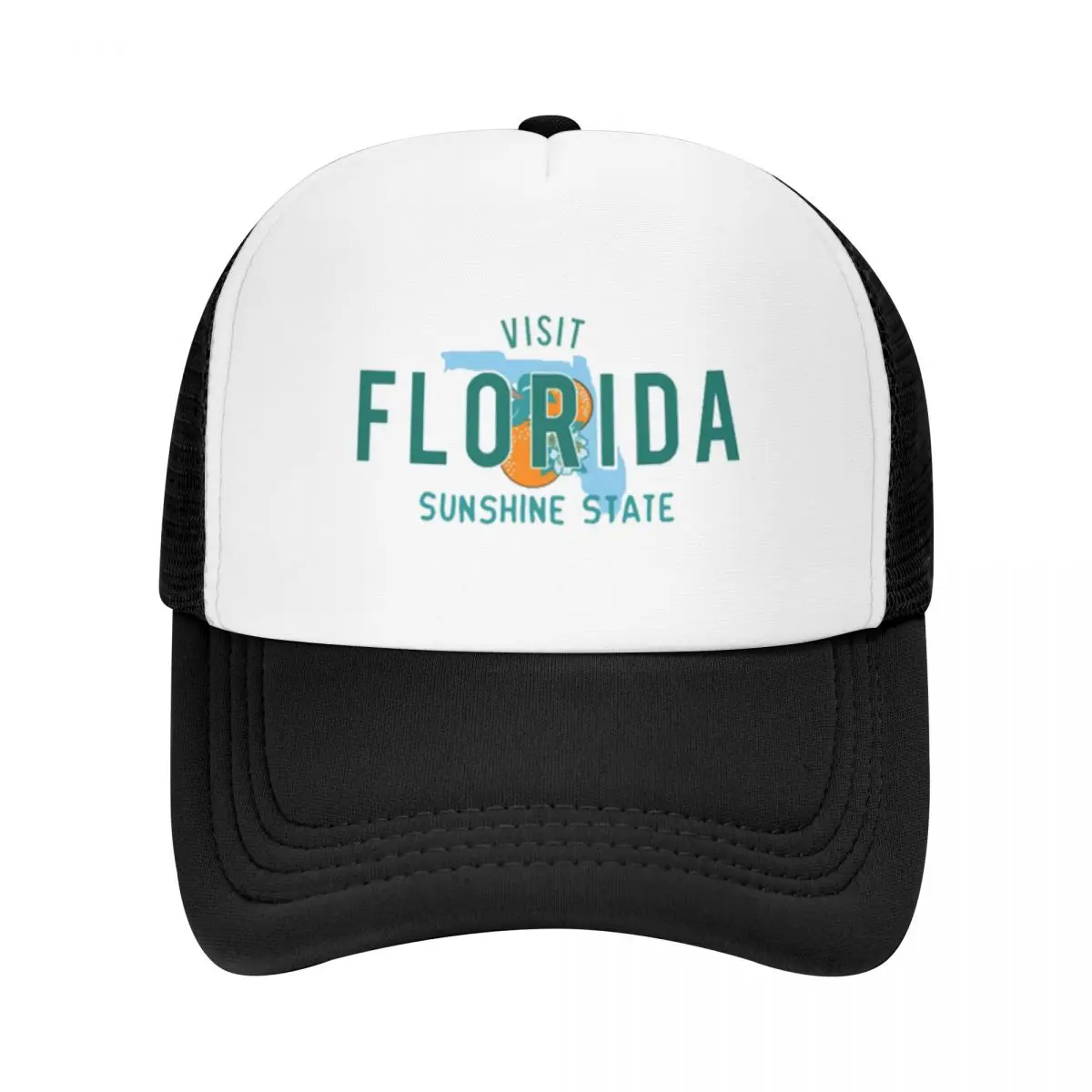 Visit Florida Sunshine State Holiday Sport Mesh Baseball Caps Men Printing Male Beach Sunscreen Hat Hip Hop Trucker Cap