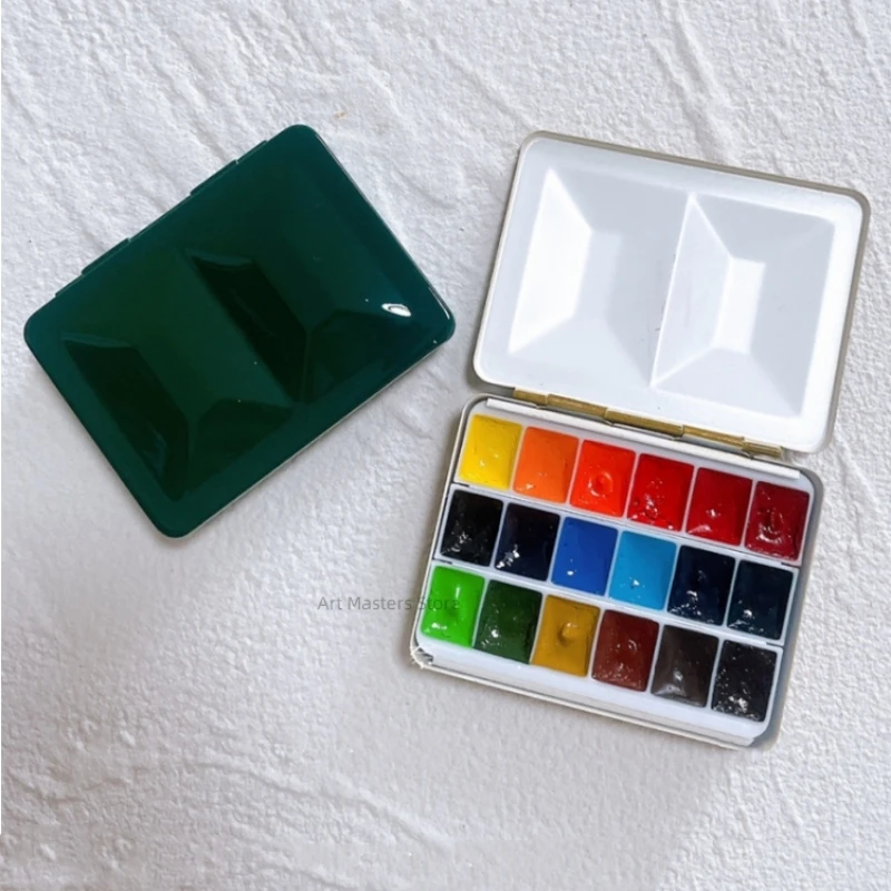 Italian FOME Solid Watercolor Paint Enamel Box 12/16/18/24 Half Grid Full Grid Palette Art Supplies