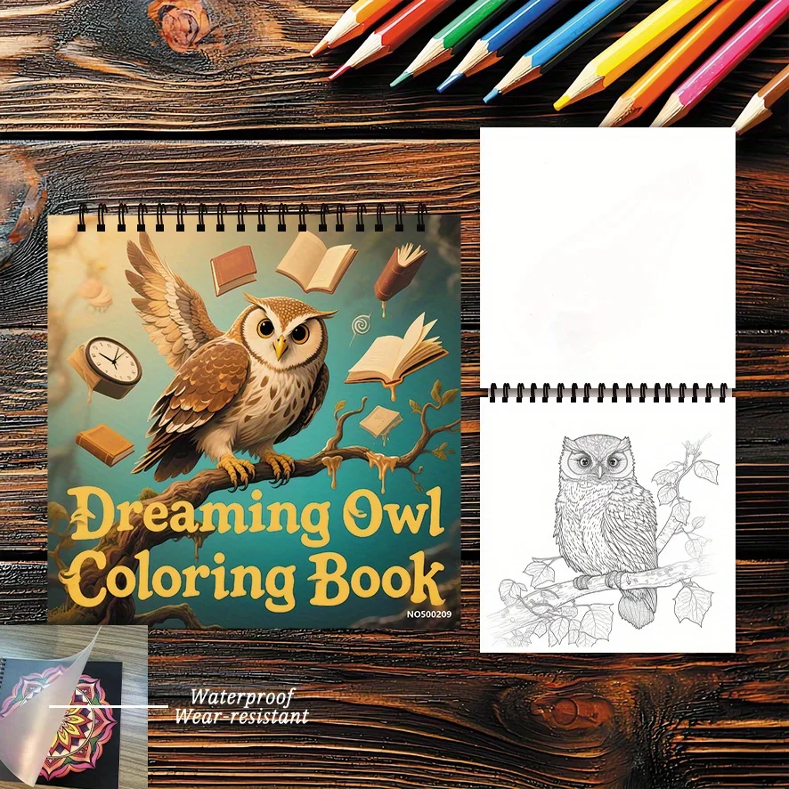 Owl Adventures Coloring Book 8.27 X 8.27 Inches 22 Pages - Stress Relief And Positive Thinking Coloring Book