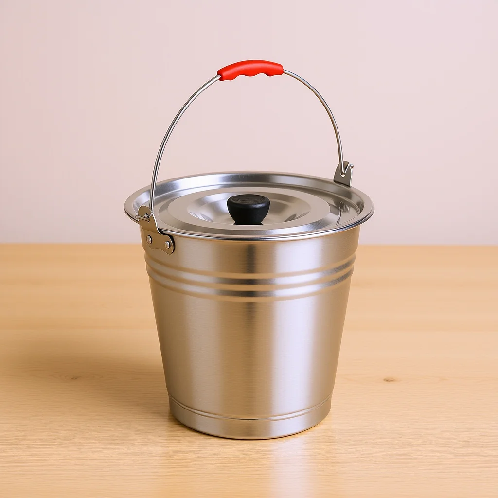 

1Pcs Stainless Steel Pasture Milk Bucket Large Capacity Labor-Saving Handle Multi-Purpose Thickened Pail Suitable for Home Hotel