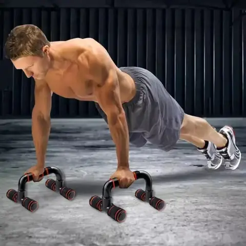 New 1 Pair of Gym Handles Non-slip Push-up Stand Strong Stable Pushup Bars Durable H-shaped Calisthenics Parallel Bars Fitness