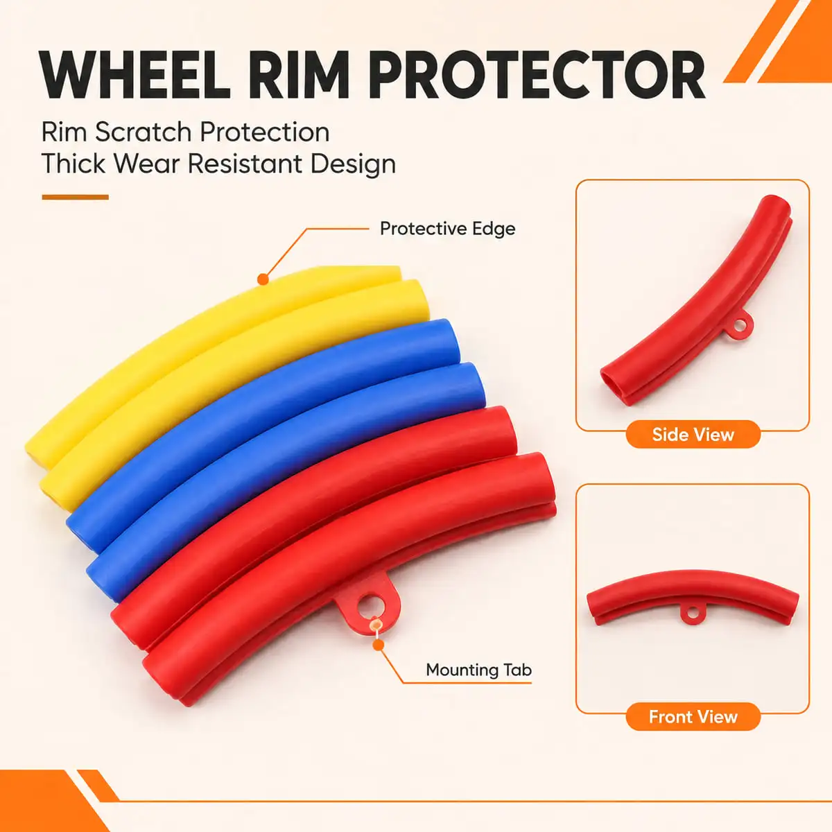 YONGRUN Car Wheel Rim Protector Strip Wheel Edge Guard Anti Scratch Impact Buffer Thick Wear Resistant Flexible Protection