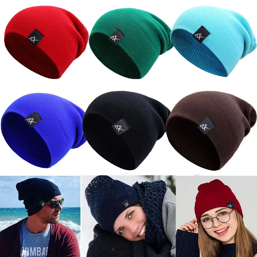 10 Colors Solid Cute Woman/Men Knitted Beanies Winter Autumn Hats Warmer Bonnet Female Beanie Caps