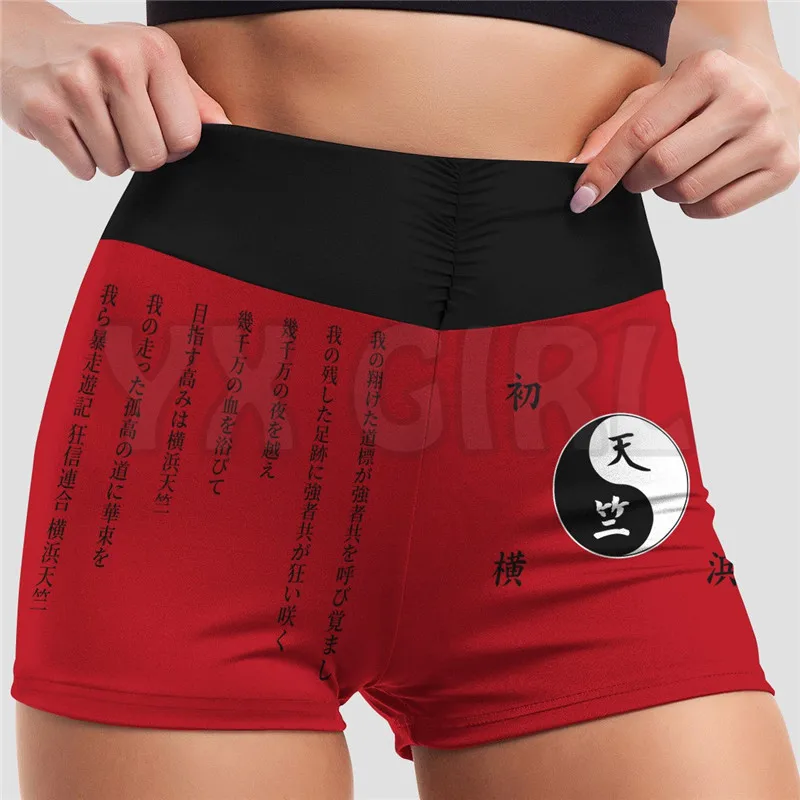 Đỏ Tenjiku 3D In Hình Hoạt Động Khi Mặc Bộ Combo Bộ Trang Phục Tập Yoga Mềm Quần Short Nữ Cho Bé Gái Ngắn Bộ