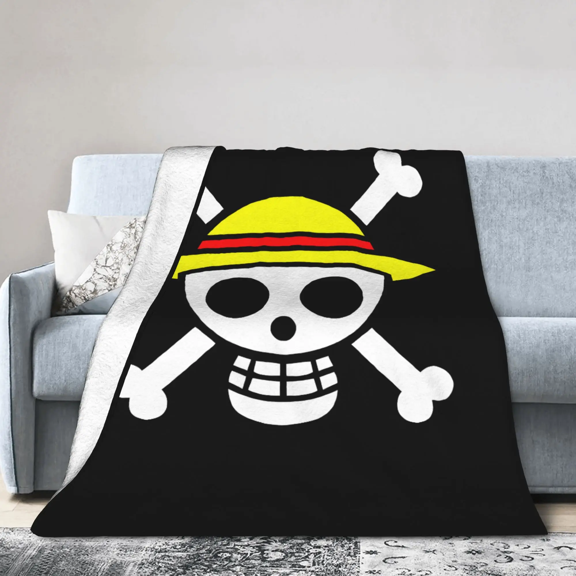 

Luffy Anime Blankets Fleece Summer Air Conditioning Portable Super Warm Throw Blanket for Sofa Bedroom Quilt