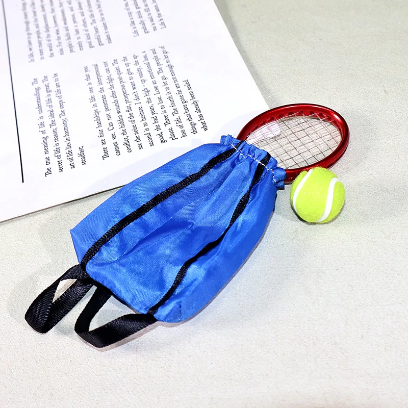 Best  Mini Tennis Racket Sports Scene Small OrnamentdiyHandmade Decorative Sports Scene Model Prop Bag