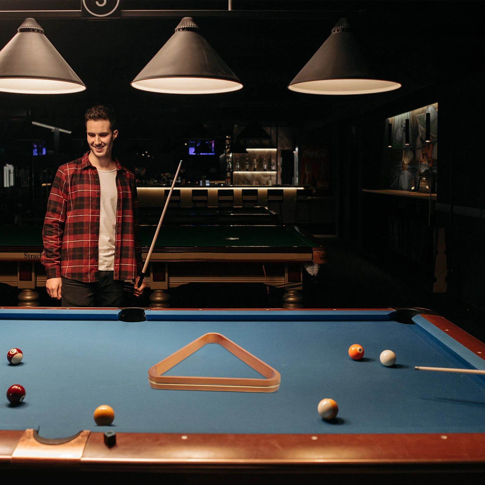 

Reliable Billiard Rack Holder with Sturdy Triangle Frame for Pool Table Balls Storage and Display Durable Wood Snooker Accessory