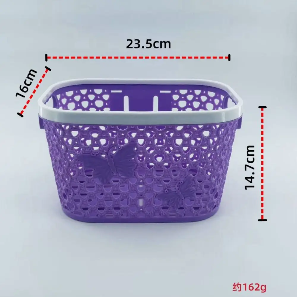 Thickened Plastic Children Kids Bicycle Basket 12/14/16/18/20 inches Universal 7 Colors Front Riding Basket Front Handle Carrier view 6