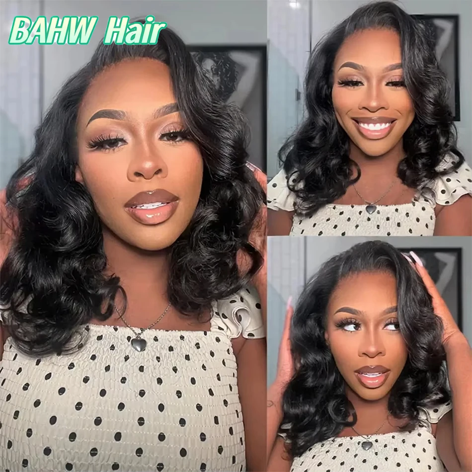 الشعر الهندي 180% الكثافة الجسم موجة بوب شعر مستعار 13x4 HD الدانتيل الباروكة الأمامية بوب الجسم موجة 4x4 الدانتيل إغلاق شعر مستعار عذراء للنساء #1